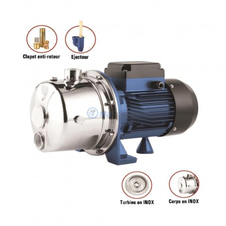 Pompe à eau turbine et corps en inox 21-40m SOFICLEF