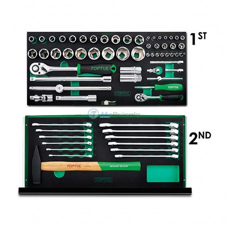 Ensemble d'outils mécaniques professionnels 99PCS avec coffre à outils à 3  tiroirs TOPTUL