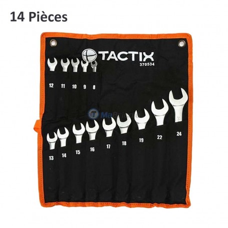 مجموعة 14 مفاتيح شوكة مختلطة mixte 8-24مم تاكتيكس