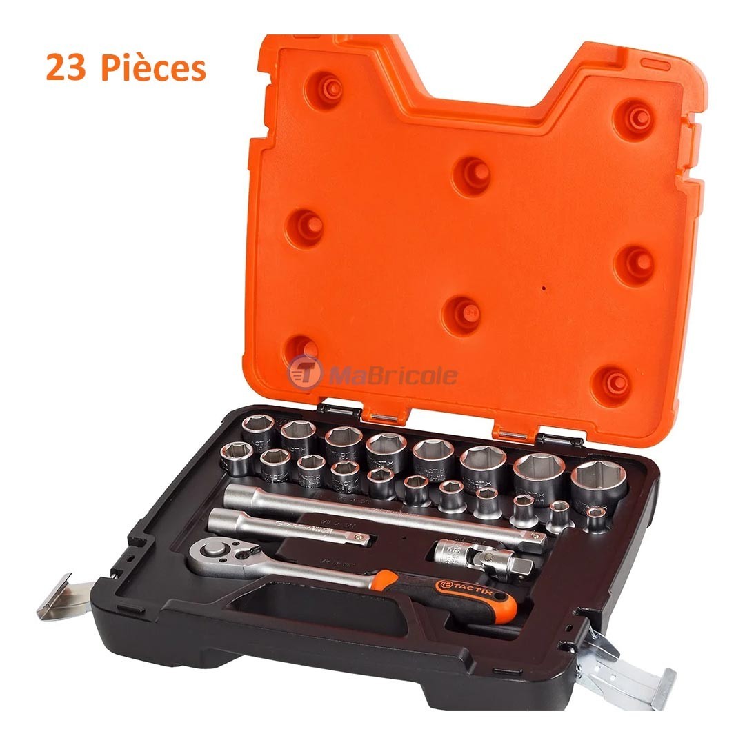 Hx : Boite à outils pour clés à douille et tournevis à cliquet 99 pièces