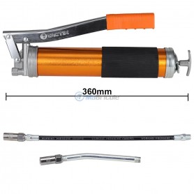 YaeTek Pompe /à graisse manuelle 4500PSI Pistolet /à Graisse en Aluminium anodis/é avec Tuyau Flexible de 30,5 cm et rallonge Rigide de 15,2 cm