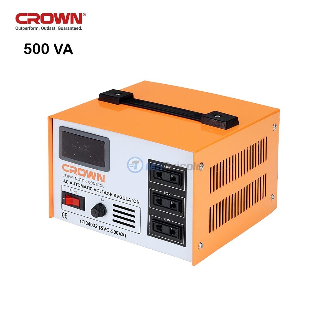 Stabilisateur électrique, régulateur de tension 500 VA entré 150-250V  sortie 220V ± 3% CROWN