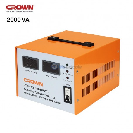 Stabilisateur électrique, régulateur de tension 2000 VA entré 140-260V sortie 220V ± 10% CROWN |CT34035