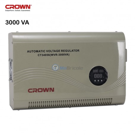 Stabilisateur électrique, régulateur de tension WVR-3000 VA entré 140-260V sortie 220V ± 10% CROWN |CT34056