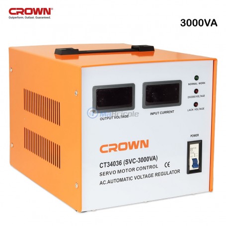 Stabilisateur électrique, régulateur de tension 3000VA entré 140-260V sortie 220V ± 3% CROWN |CT34036