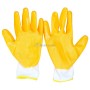 Ensemble de 12 paires de gants de protection  jaune en 52% de Nitrile et 48% de polyestère BEETRO
