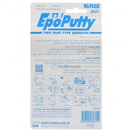 Alteco EPO PUTTY Mastic de réparation – Pâte à modeler bi-composant, colle  époxy 100g à prix pas cher